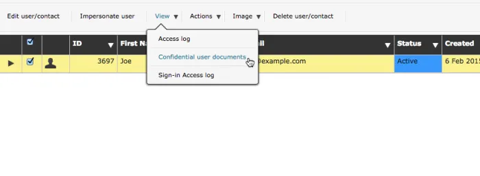 confidential user document