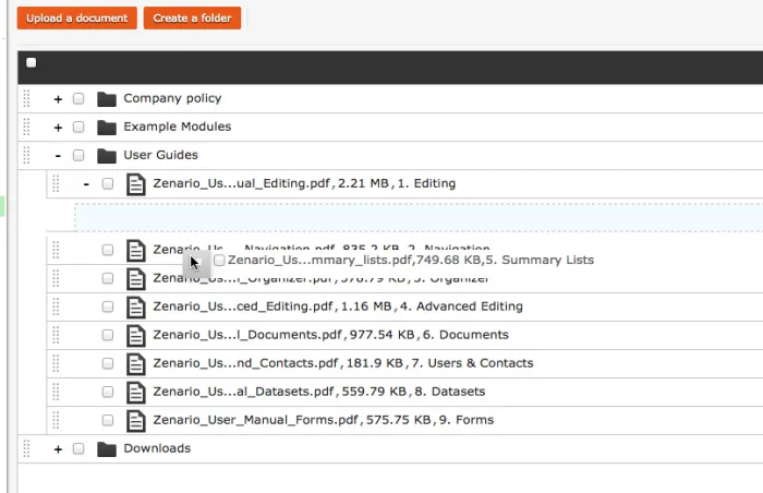 Document drag and drop feature