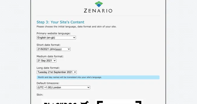 zenario install 4