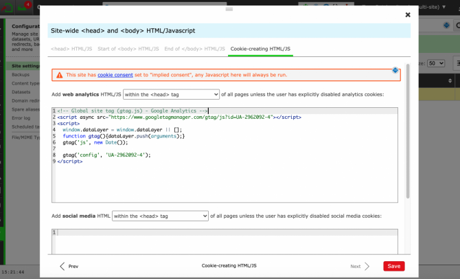 Editing Head with Google Analytics code.png