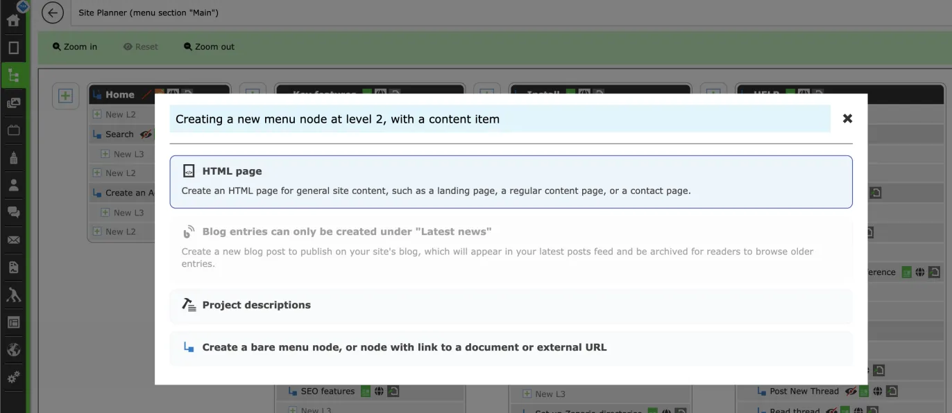 New Menu Site Planner 2