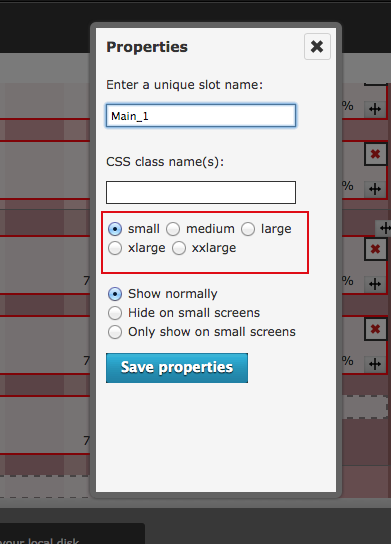 Slot properties