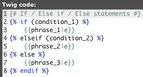 Twig if elseif else statements