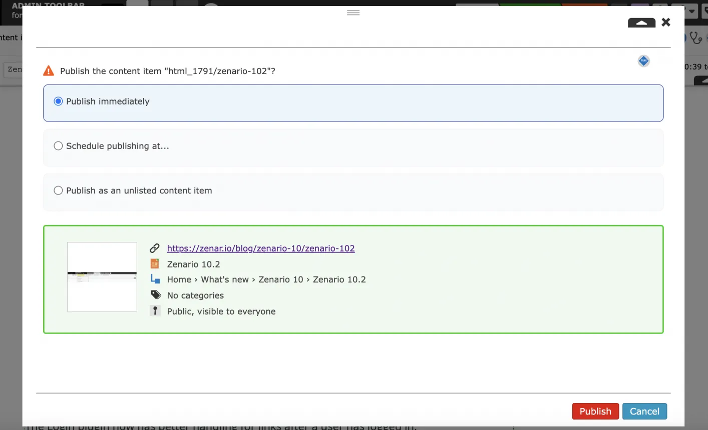 Improved Publishing Interface