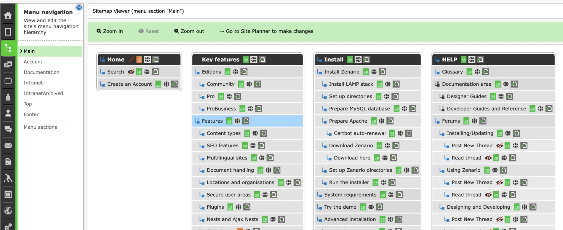 New Menu Sitemap Viewer