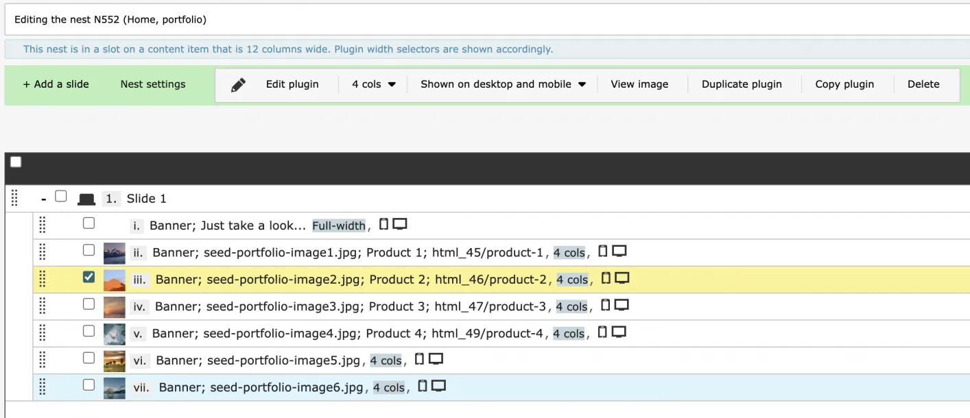 Example Of Nest Single Slide Management
