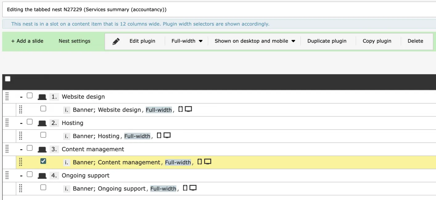 Example Of Nest Multi Slide Management