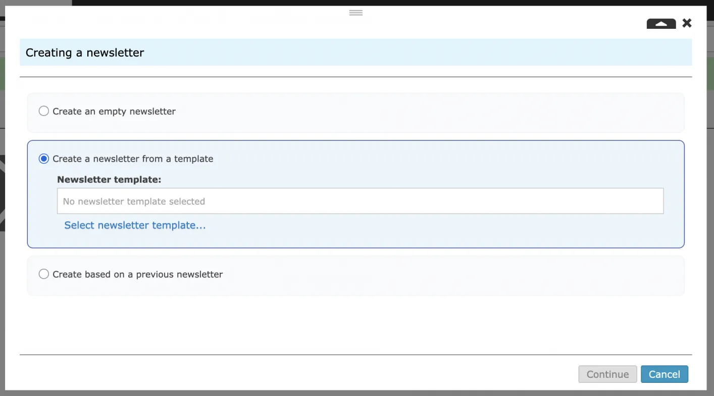 Zenario 10.3 creating a newsletter